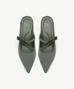 GraceLithe Bow Pointed Toe Heeled Mule