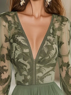 24-Hour-Shipping Fashion Bohemian Leaf Print Chiffon Mini Dress
