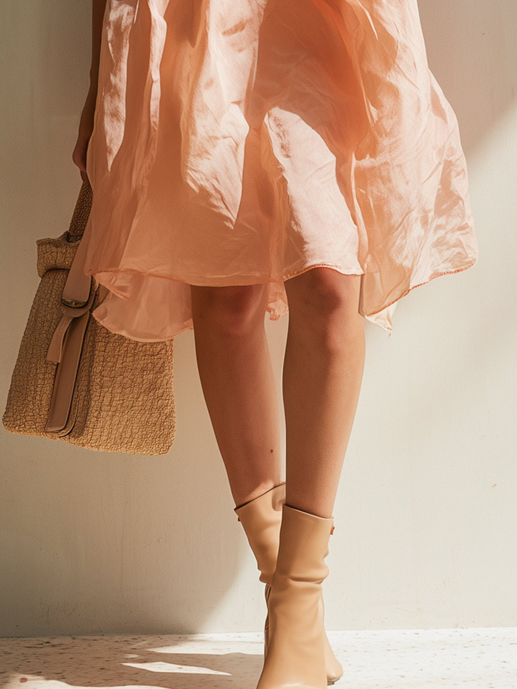 24-Hour-Shipping Blush Pink 3D Floral Cotton Mini Dress