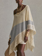 Yellow Color Block Off Shoulder Asymmetrical Knit Mini Dress