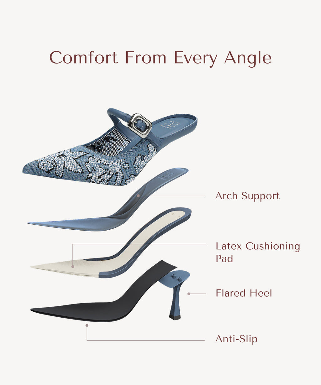 GraceLithe Pointed Toe Heeled Mule