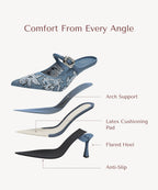 GraceLithe Pointed Toe Heeled Mule