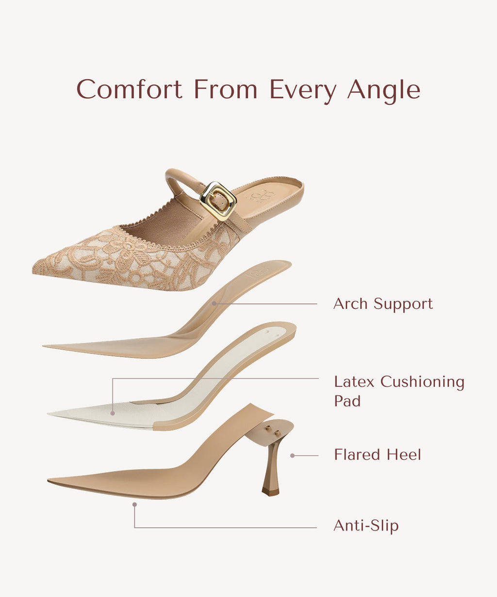 GraceLithe Pointed Toe Heeled Mule