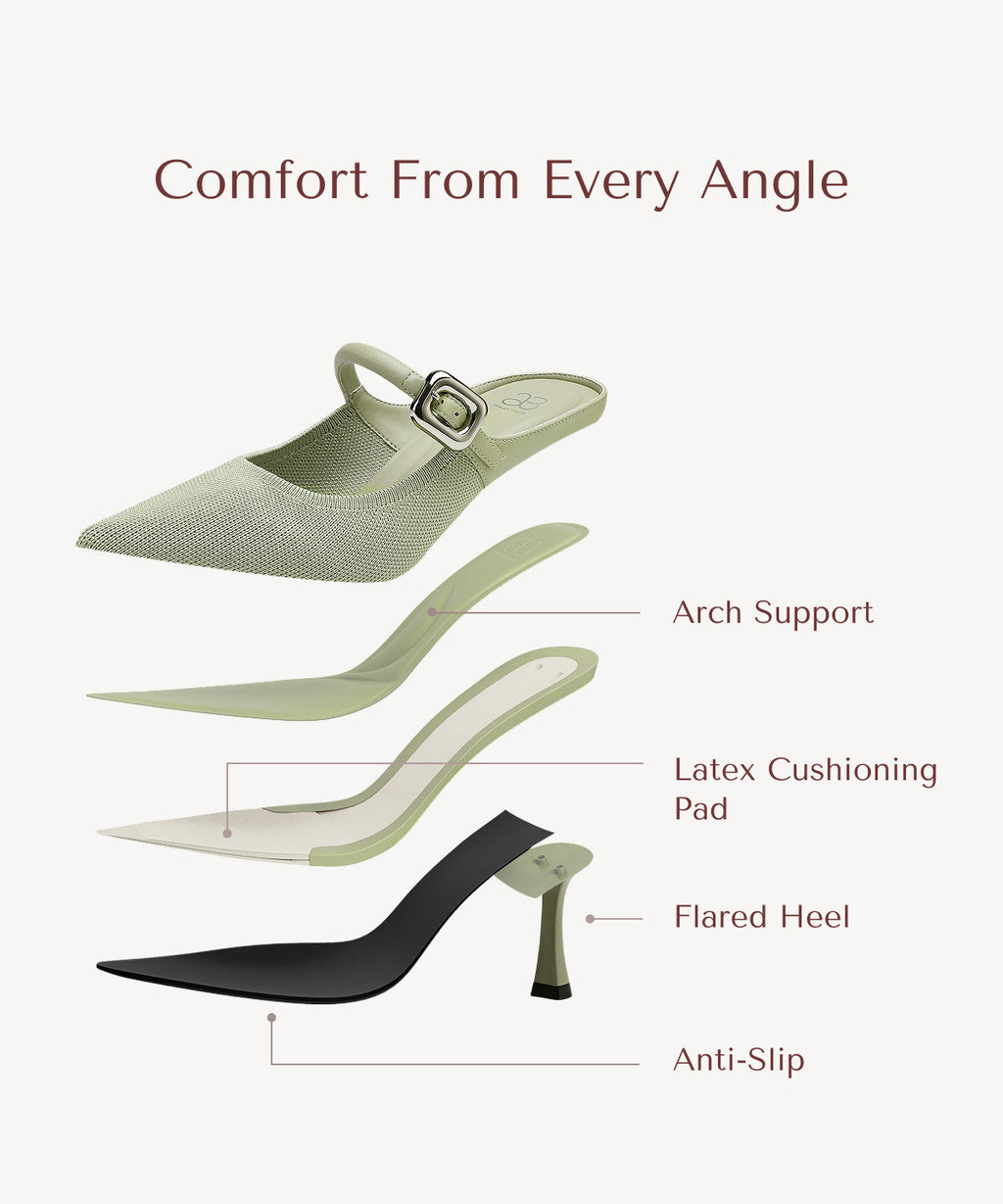 GraceLithe Pointed Toe Heeled Mule