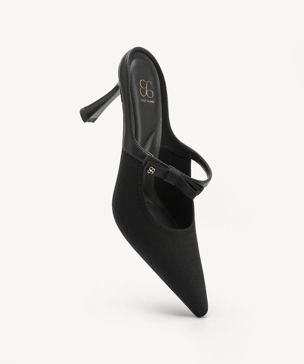 GraceLithe Bow Pointed Toe Heeled Mule