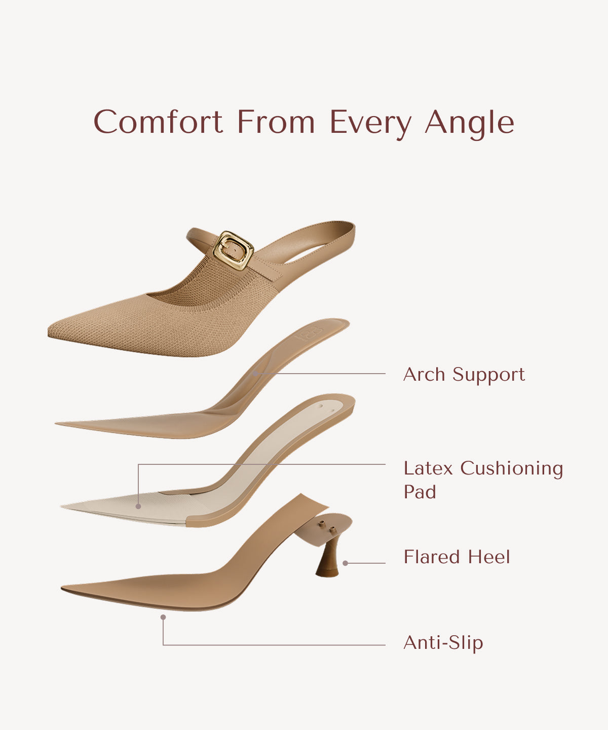 Gracelithe Pointed Toe Low Heeled Mule