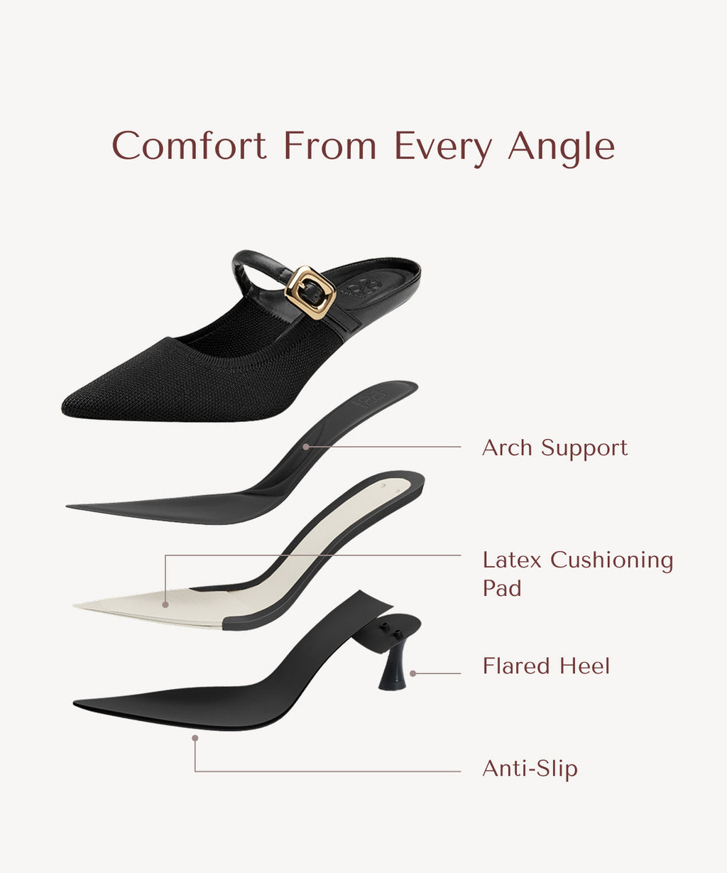 Gracelithe Pointed Toe Low Heeled Mule