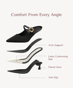 Gracelithe Pointed Toe Low Heeled Mule
