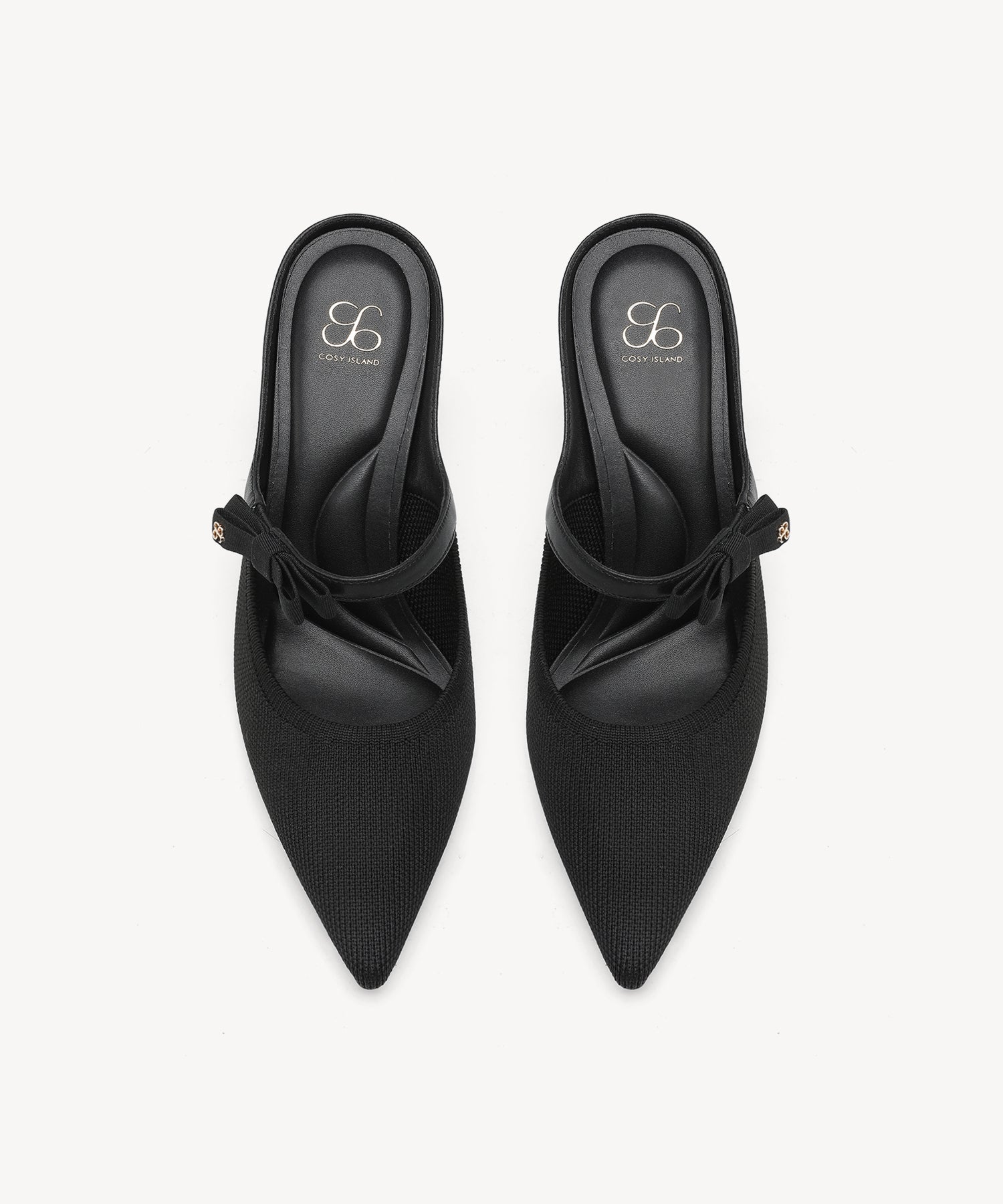 GraceLithe Bow Pointed Toe Heeled Mule