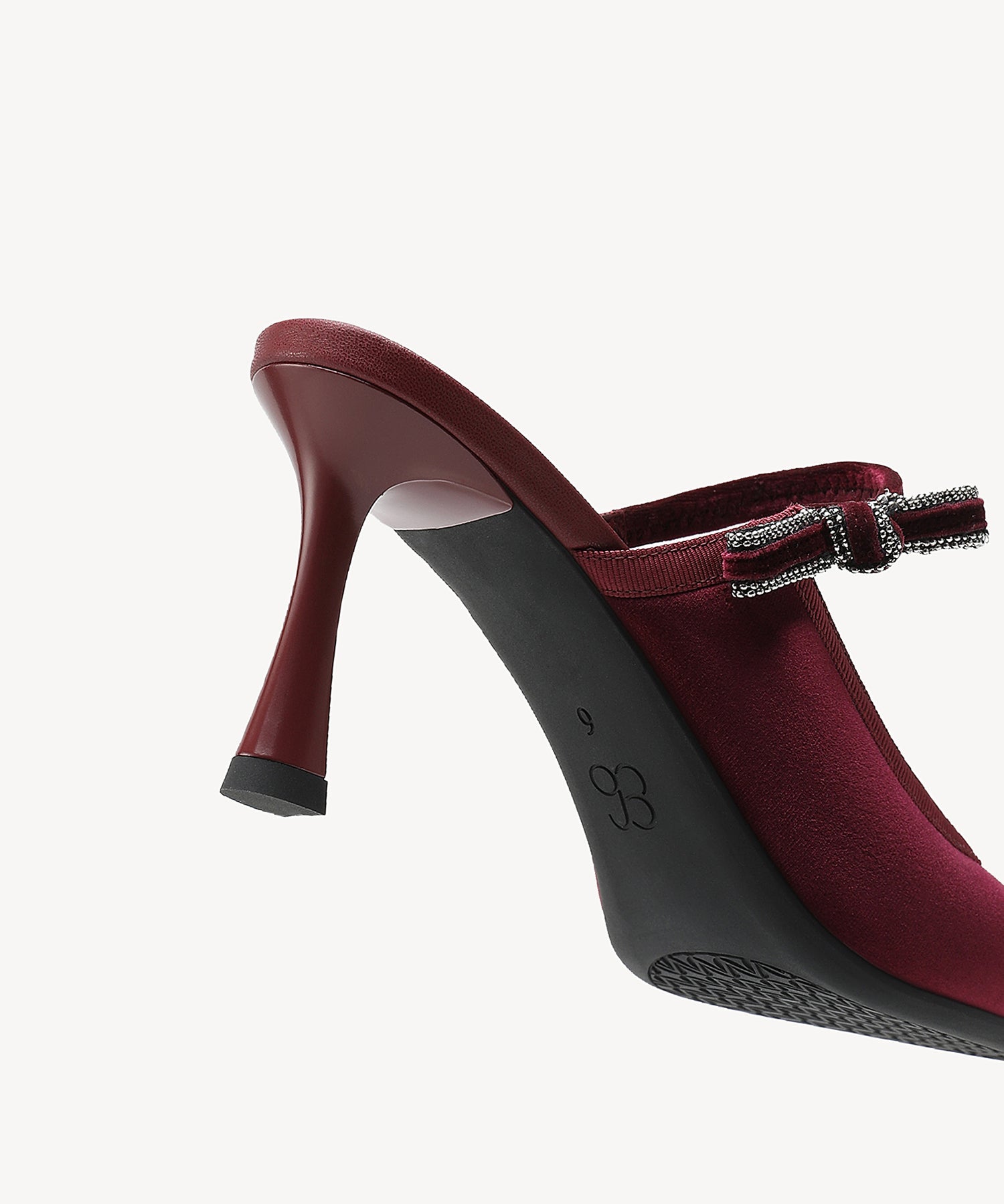 GraceLithe Velvet Bow Pointed Toe Heeled Mule