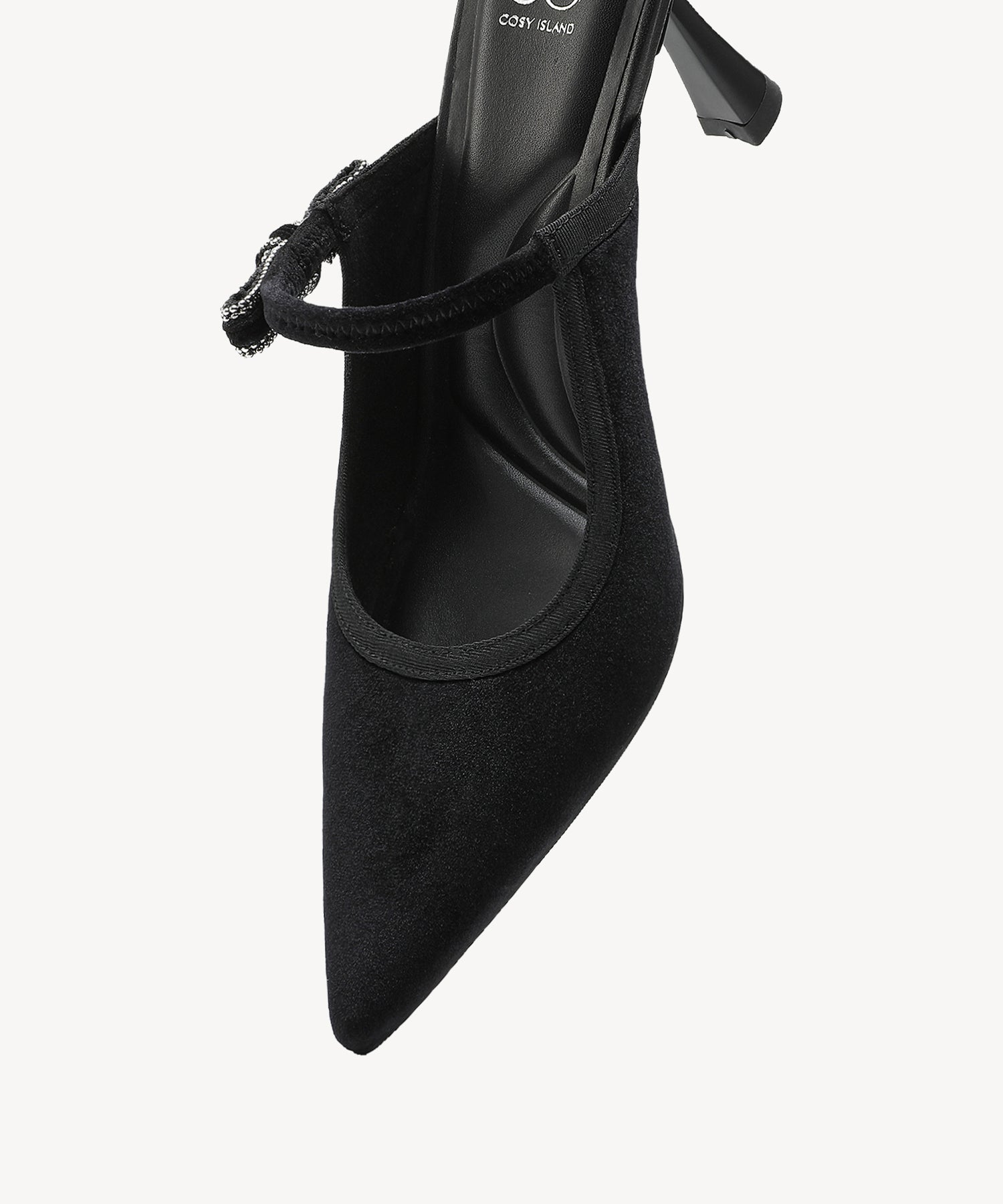 GraceLithe Velvet Bow Pointed Toe Heeled Mule