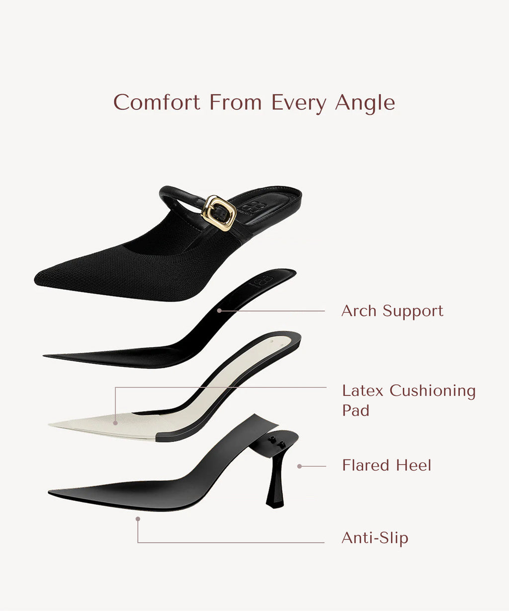 GraceLithe Pointed Toe Heeled Mule