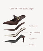 GraceLithe Pointed Toe Heeled Mule