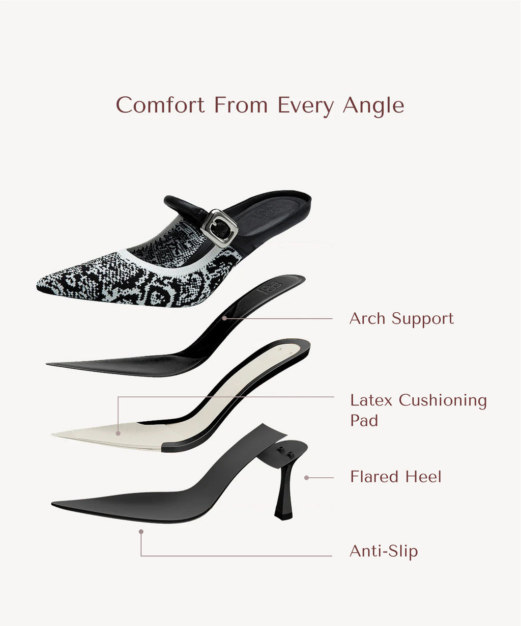GraceLithe Pointed Toe Heeled Mule