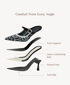 GraceLithe Pointed Toe Heeled Mule