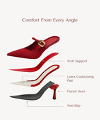 GraceLithe Pointed Toe Heeled Mule