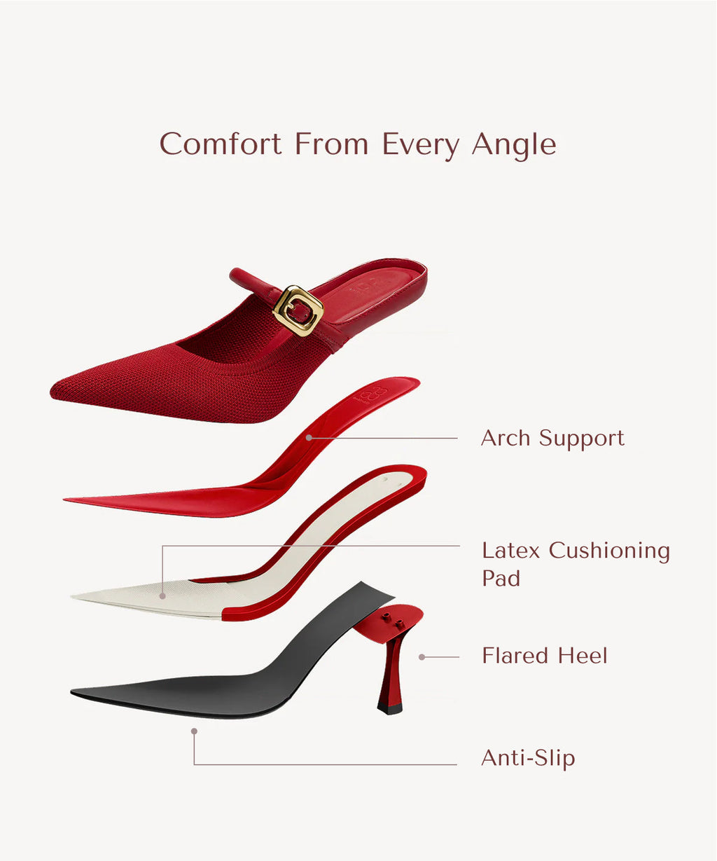 GraceLithe Pointed Toe Heeled Mule