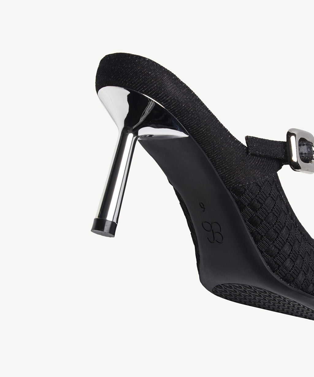 GraceLithe Denim Pointed Toe Heeled Mule