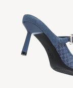 GraceLithe Denim Pointed Toe Heeled Mule