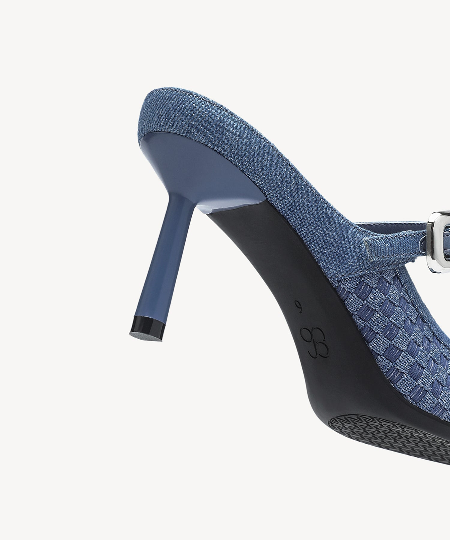 GraceLithe Denim Pointed Toe Heeled Mule