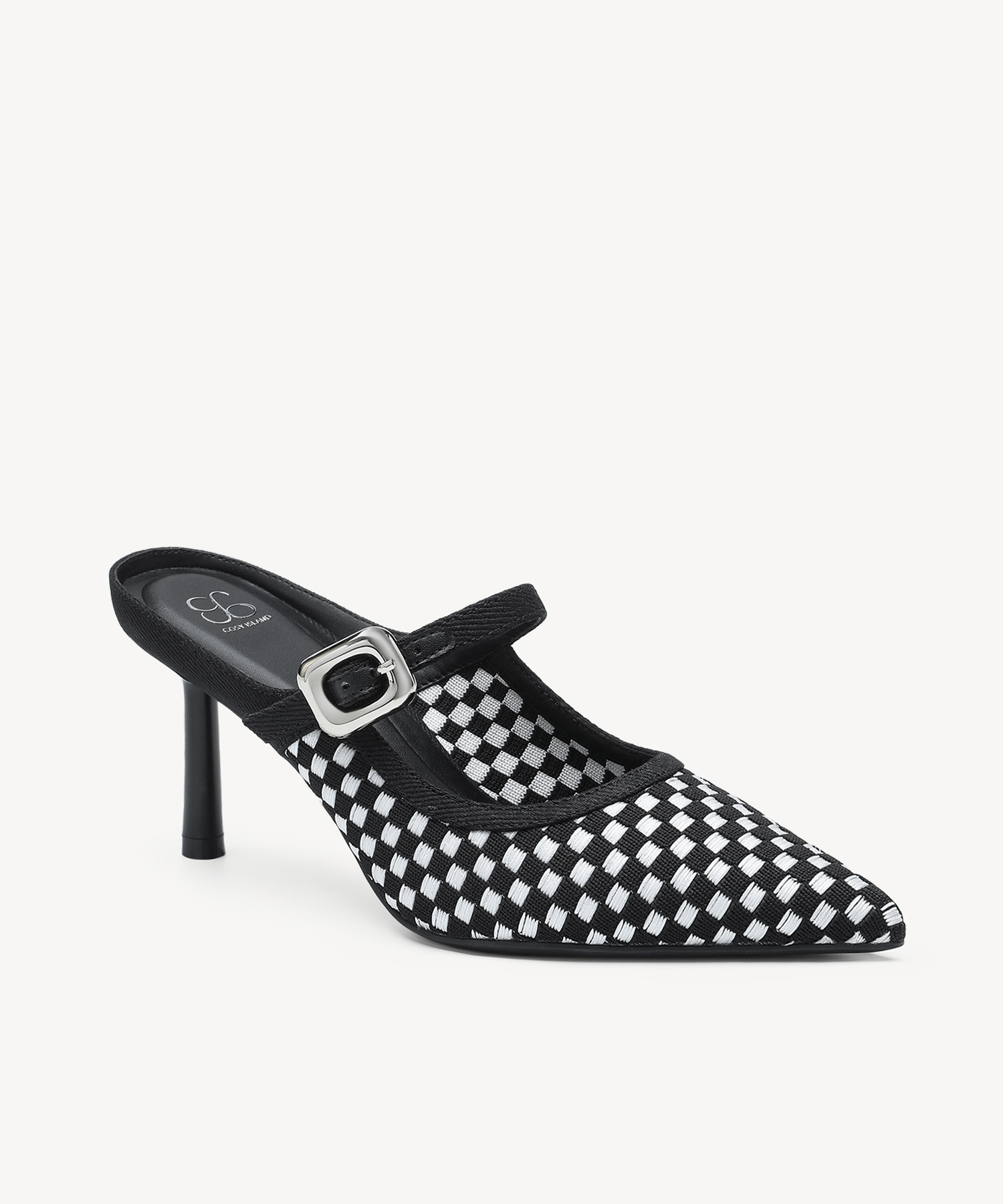 GraceLithe Denim Pointed Toe Heeled Mule