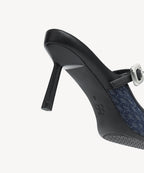 GraceLithe Denim Pointed Toe Heeled Mule