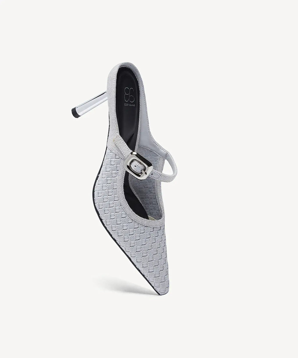 GraceLithe Denim Pointed Toe Heeled Mule
