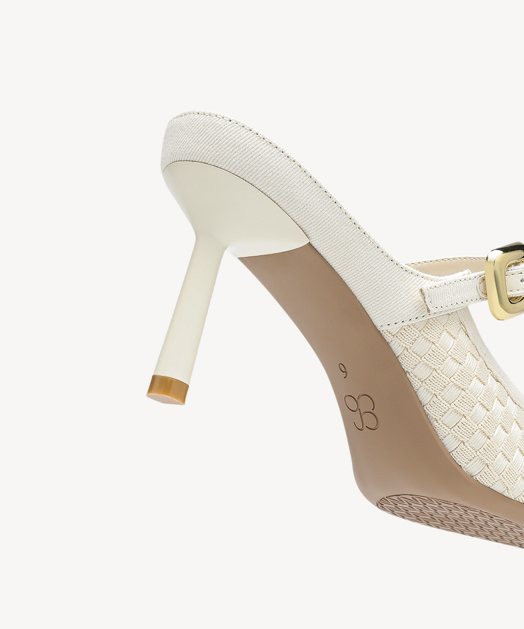 GraceLithe Denim Pointed Toe Heeled Mule