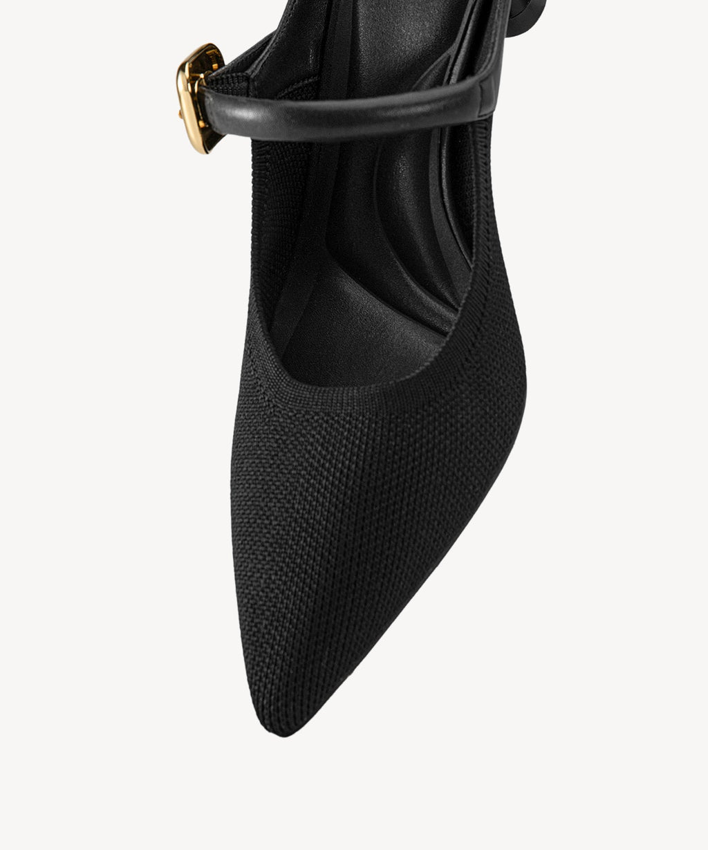 Gracelithe Pointed Toe Low Heeled Mule - 2X Wide