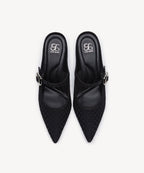 GraceLithe Denim Pointed Toe Heeled Mule