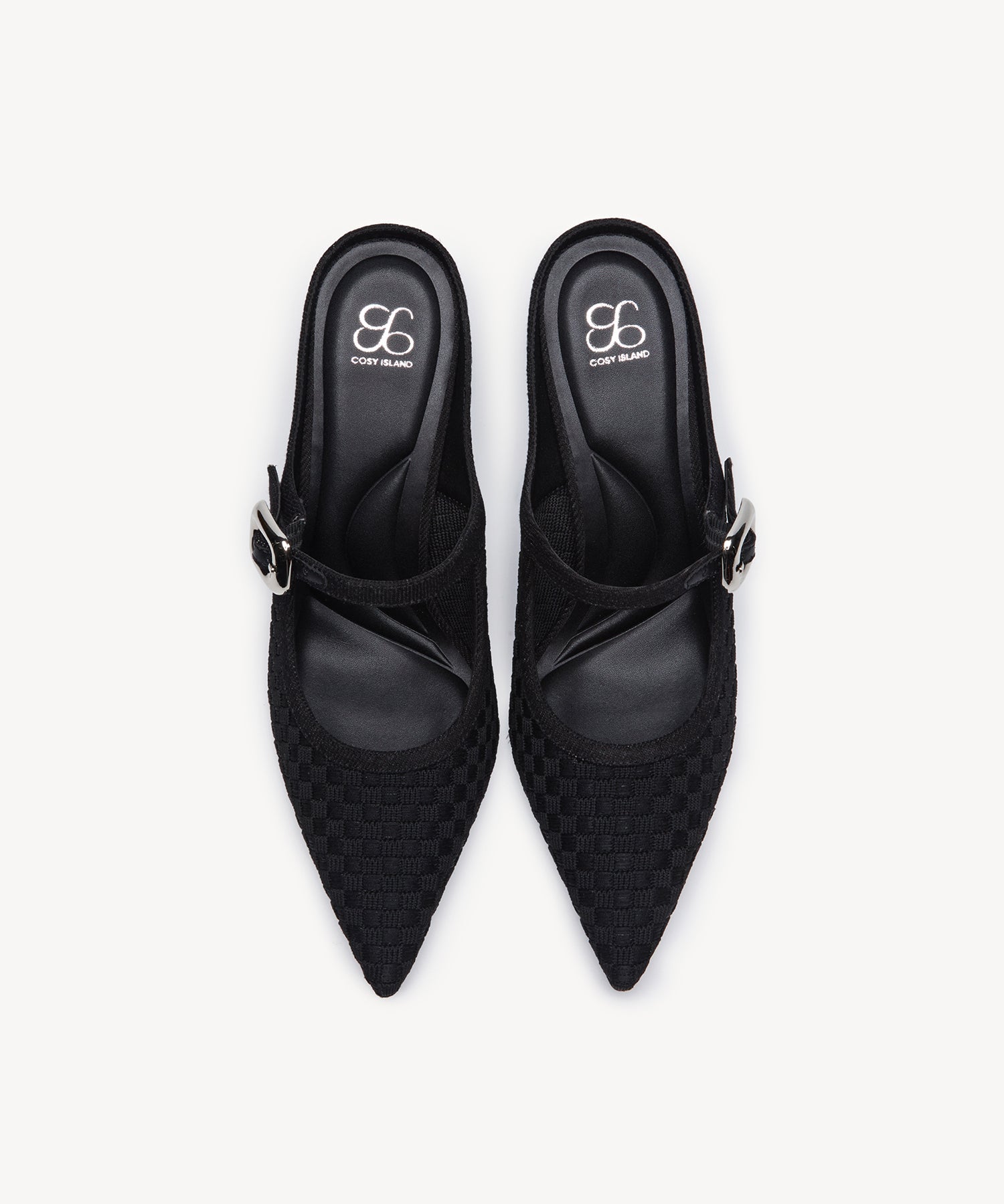 GraceLithe Denim Pointed Toe Heeled Mule