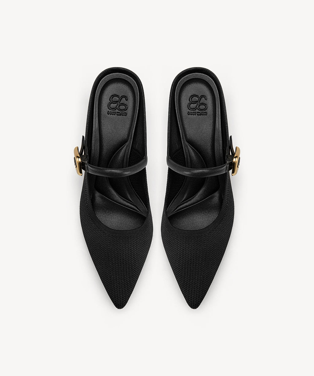 Gracelithe Pointed Toe Low Heeled Mule - 2X Wide