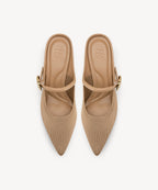 Gracelithe Pointed Toe Low Heeled Mule - 2X Wide
