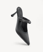 GraceLithe Velvet Bow Pointed Toe Heeled Mule