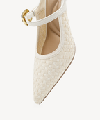 GraceLithe Denim Pointed Toe Heeled Mule