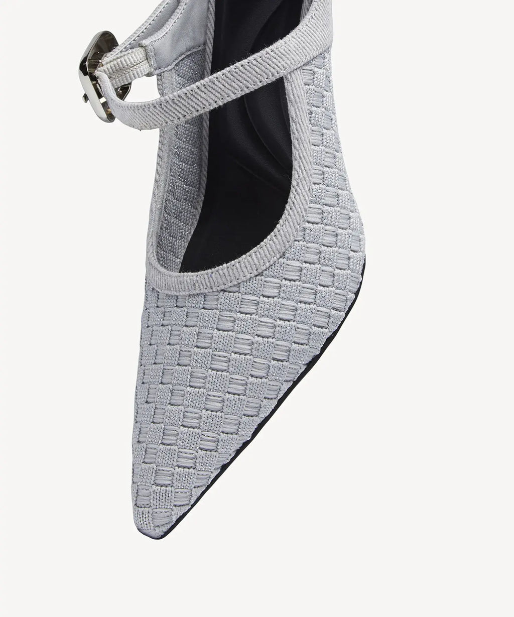 GraceLithe Denim Pointed Toe Heeled Mule