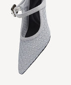GraceLithe Denim Pointed Toe Heeled Mule