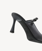 GraceLithe Velvet Bow Pointed Toe Heeled Mule