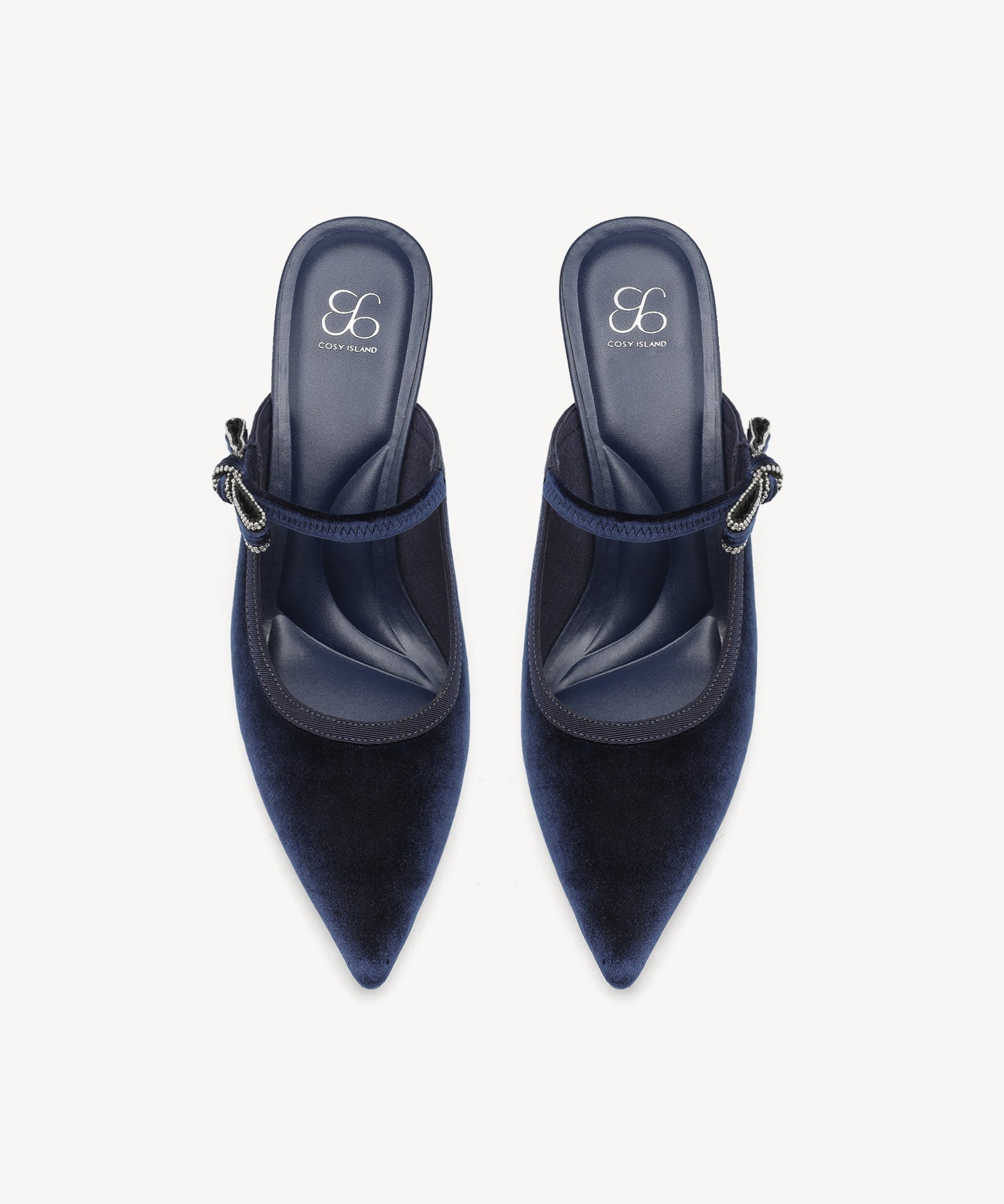 GraceLithe Velvet Bow Pointed Toe Heeled Mule