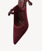 GraceLithe Velvet Bow Pointed Toe Heeled Mule