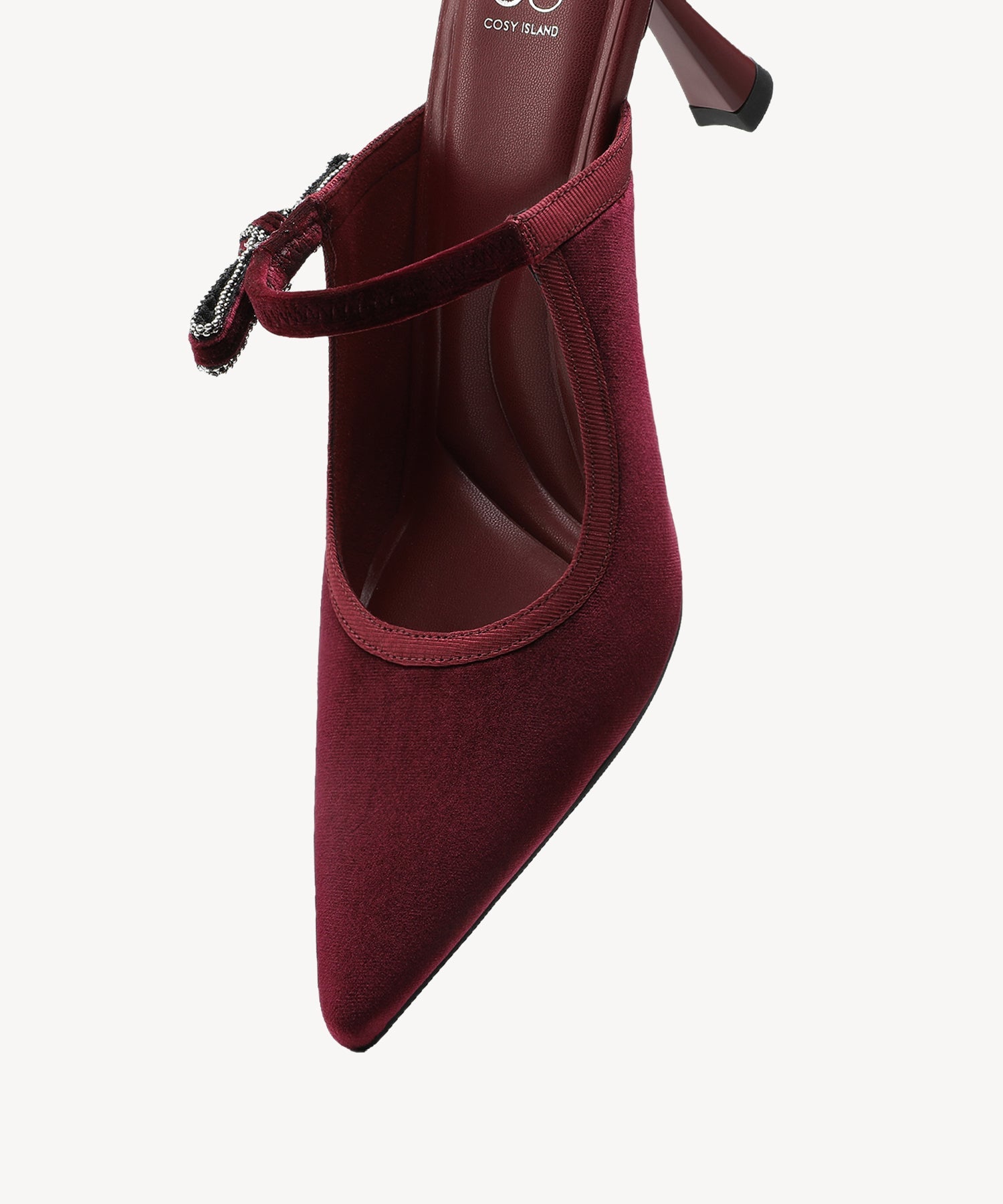 GraceLithe Velvet Bow Pointed Toe Heeled Mule