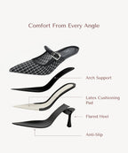 GraceLithe Pointed Toe Heeled Mule