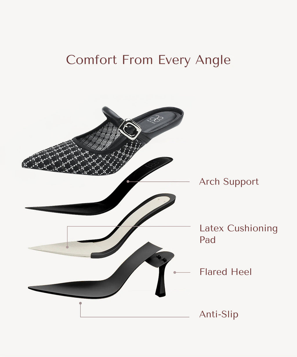 GraceLithe Pointed Toe Heeled Mule
