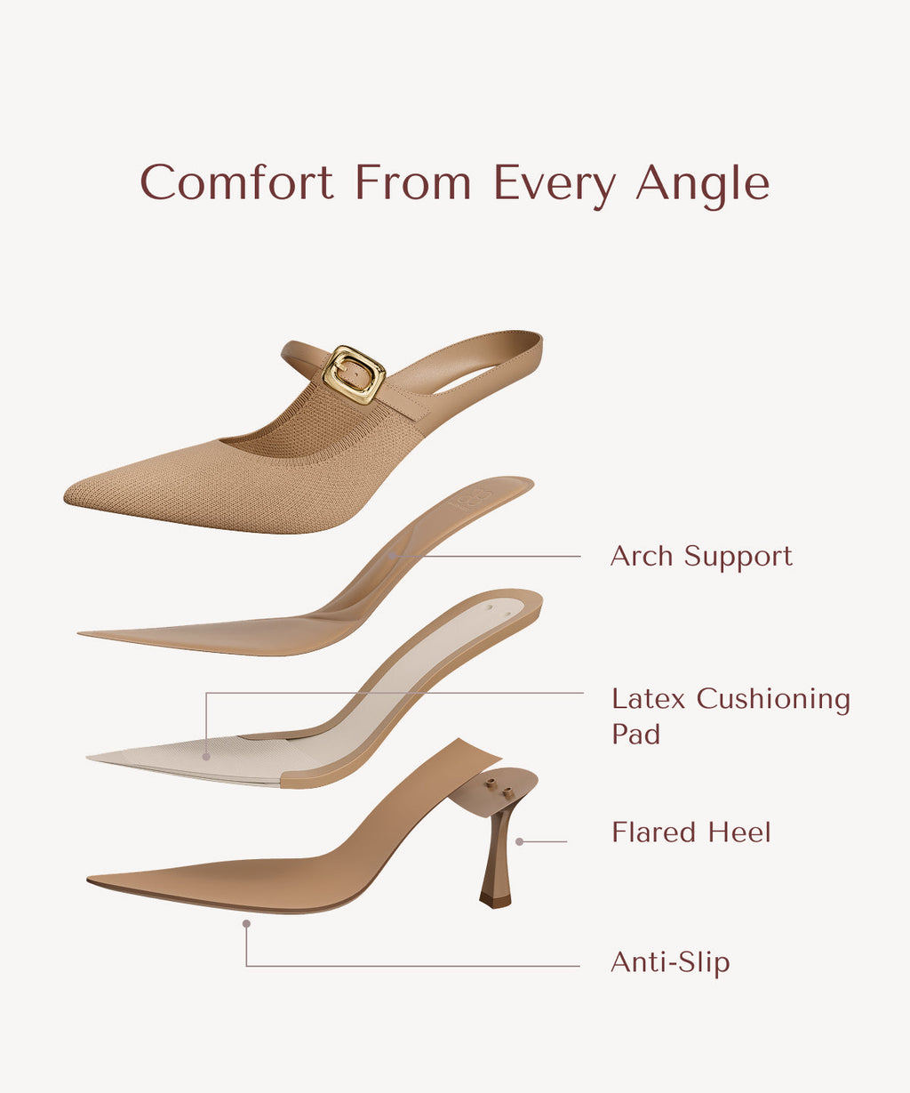 GraceLithe Pointed Toe Heeled Mule